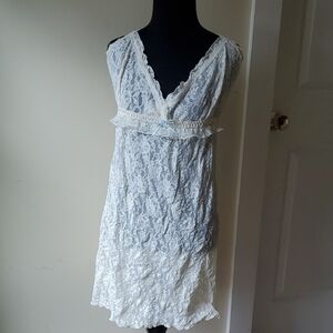 Hanky Panky Cream Babydoll V-Neck Mini Dress